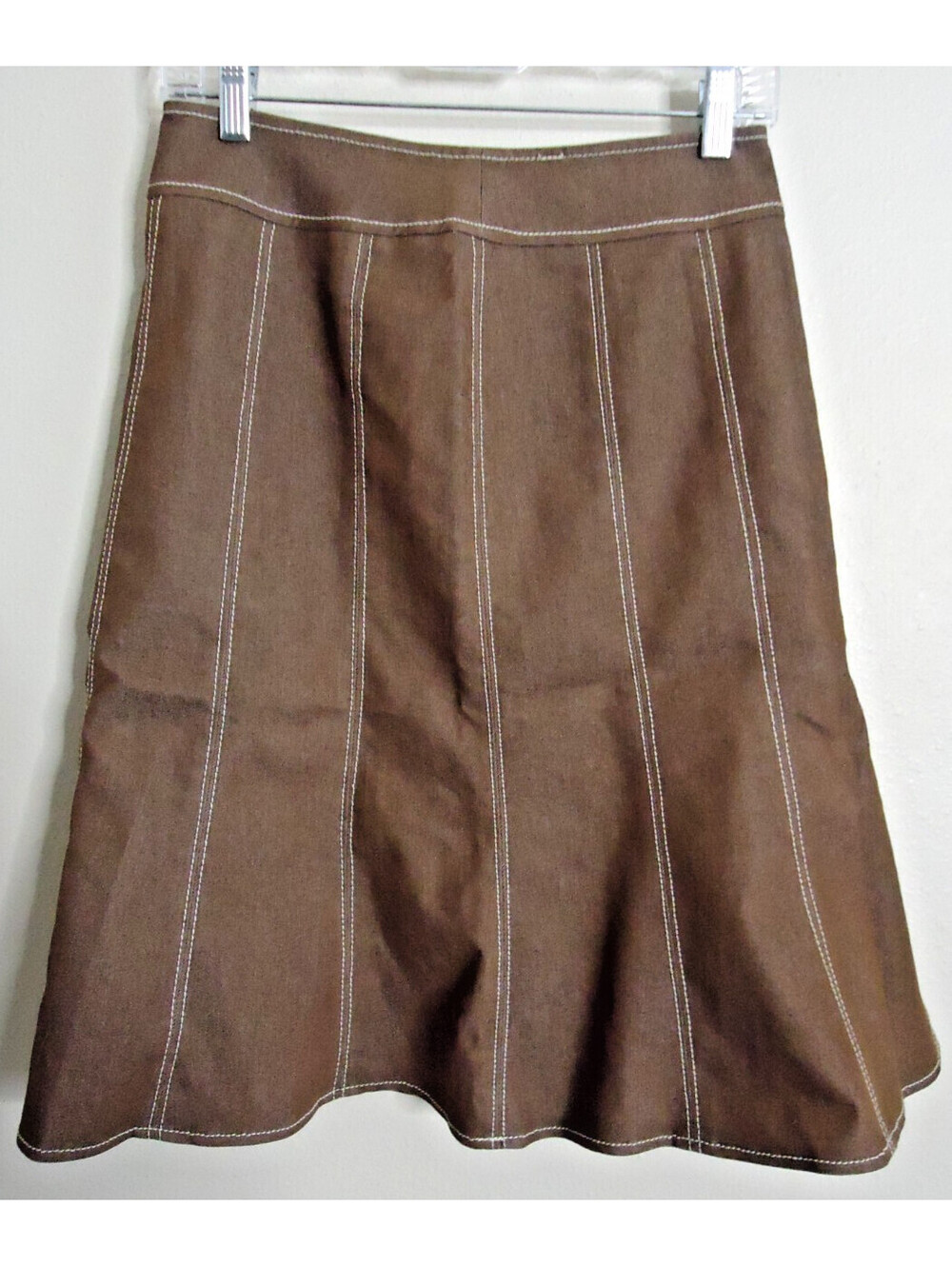 Kasper Flared/A-Line Skirt Lined Midi Size 2P Brown white